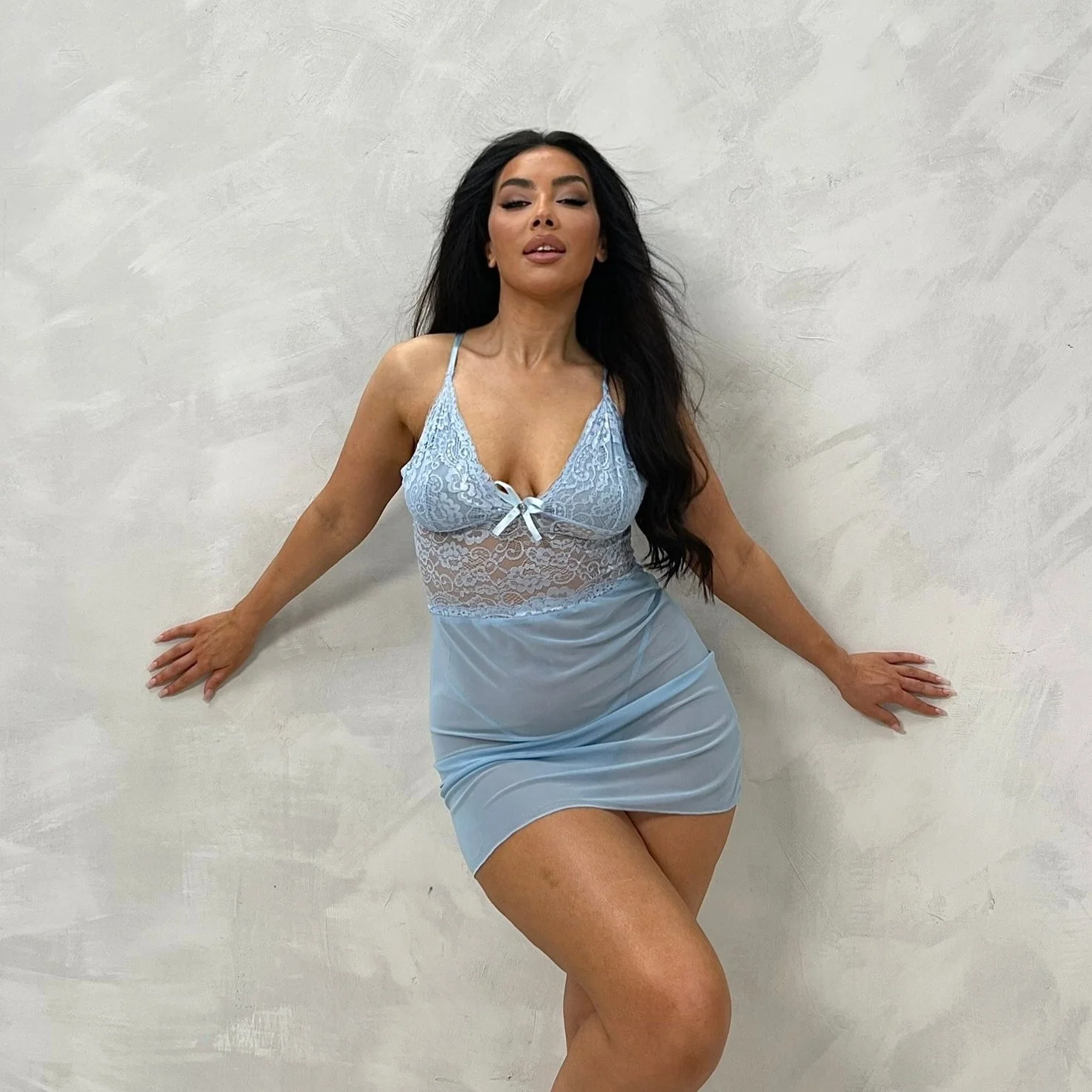 Andrea Sheer Night Dress & G-String Set - Image 6