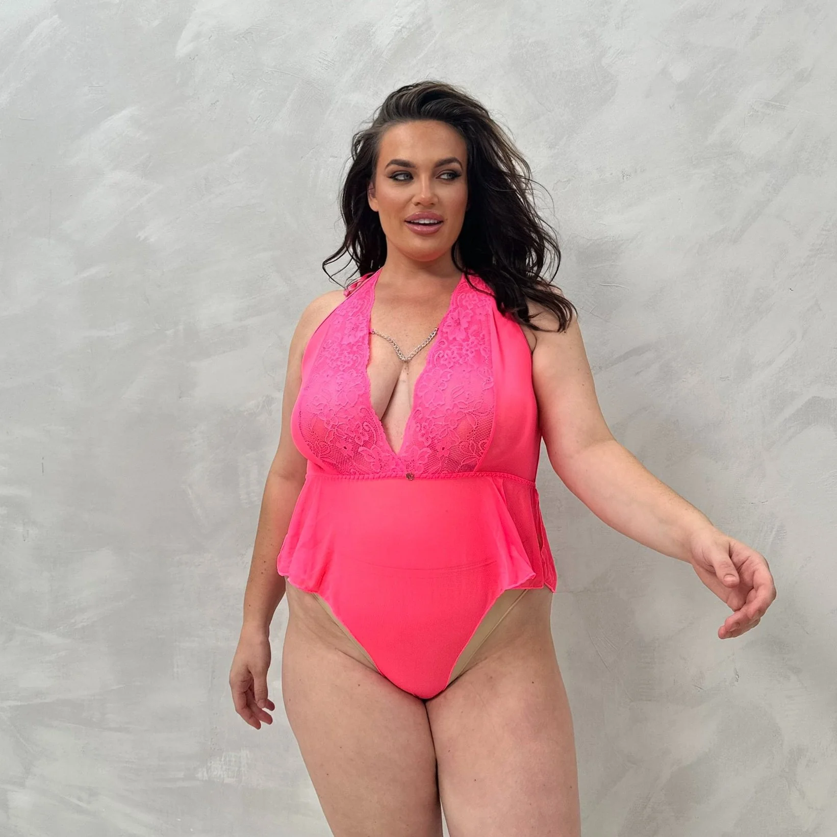 Hazel Chain Detail Skirted Bodysuit- Crotchless - Image 4