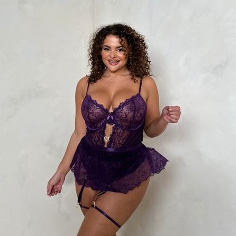 LUX Margot Sheer Body with Skirt & Suspenders - Image 3