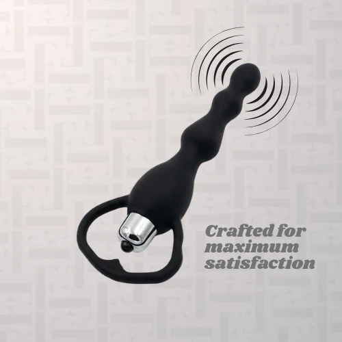 Ribbed Handle Anal Vibrator Toy - Image 3